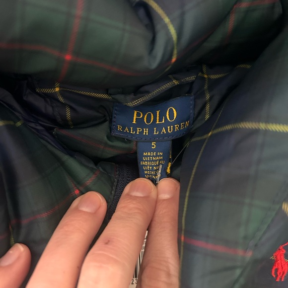 Polo Ralph Lauren girls long parka puffer down coat plaid with hood NWT $265 - Picture 3 of 9